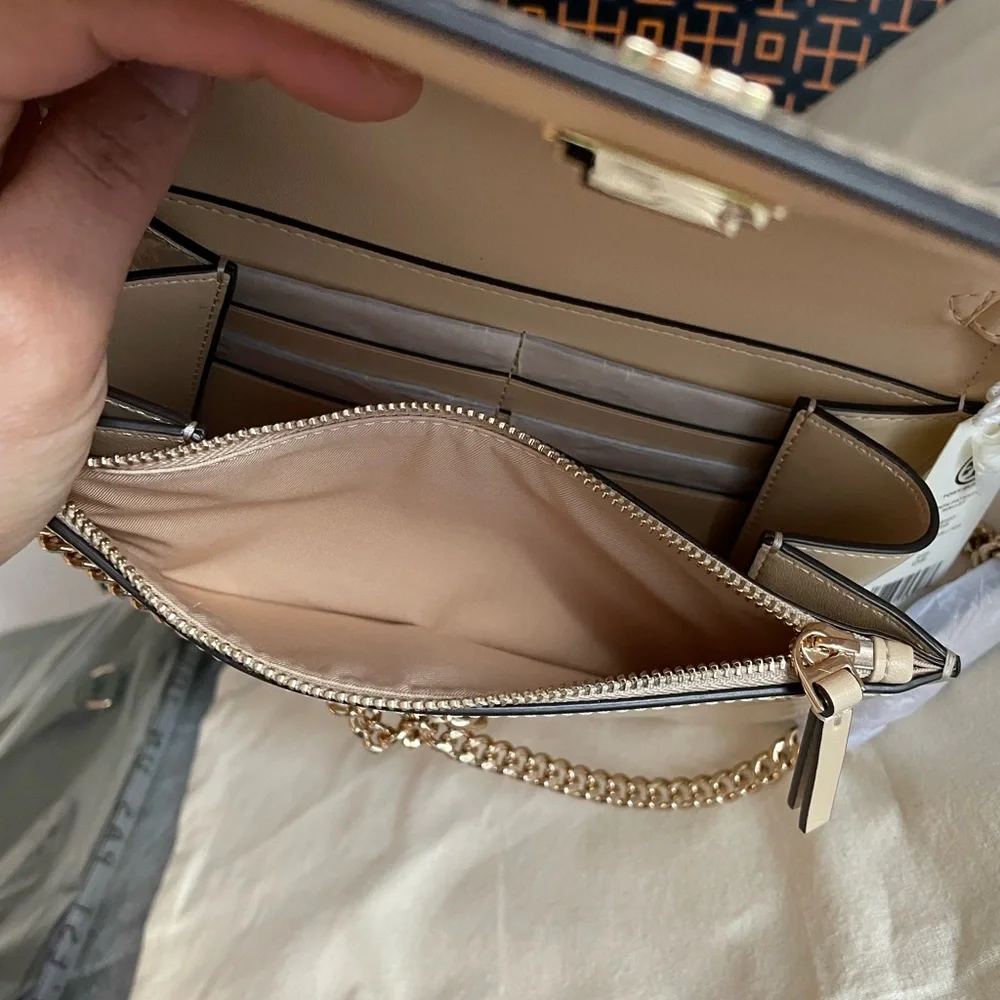 New, Emerson patent chain wallet crossbody soft serve color